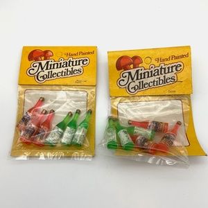 Vintage Dollhouse Miniature Hand Painted Colorful Wine Bottles 12 pcs